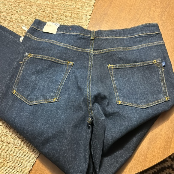 Anthropologie Pilcro Dark Wash Flare Denim Jeans with Slits - Picture 5 of 8